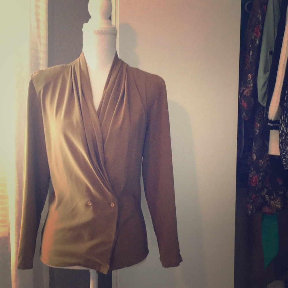 Olive Green Vintage Blouse